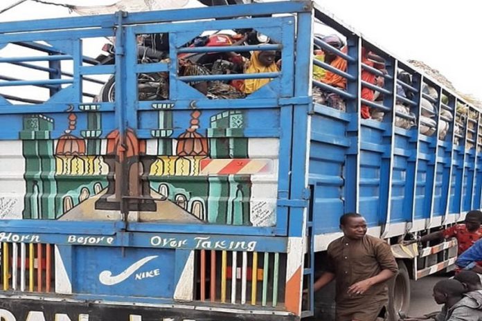 No fewer than fifty passengers were hidden inside the lorry No fewer than fifty passengers were hidden inside the lorry