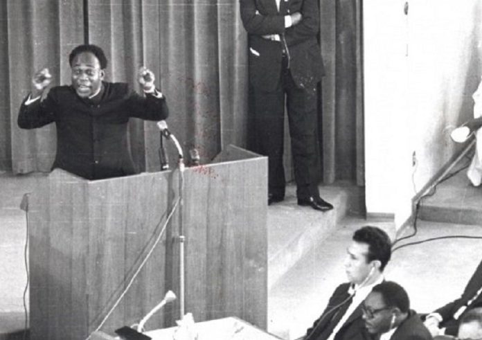 KWAME NKRUMAH Kwame Nkrumah giving his speech at the founding of OAU