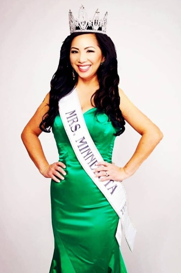 Kellie Chauvin (pictured), a former Mrs. Minnesota winner, has filed for divorce from her husband, Derek Chauvin, the same day he was charged with George Floyd's murder