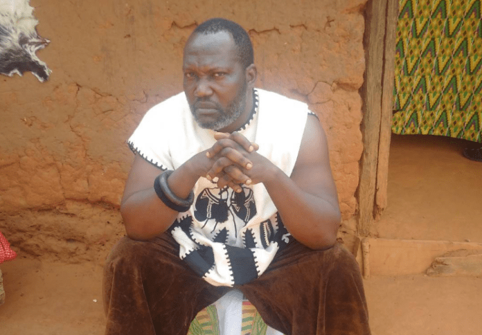 Fallen actor, Bishop Bernard Nyarko on a movie set Fallen actor, Bishop Bernard Nyarko on a movie set