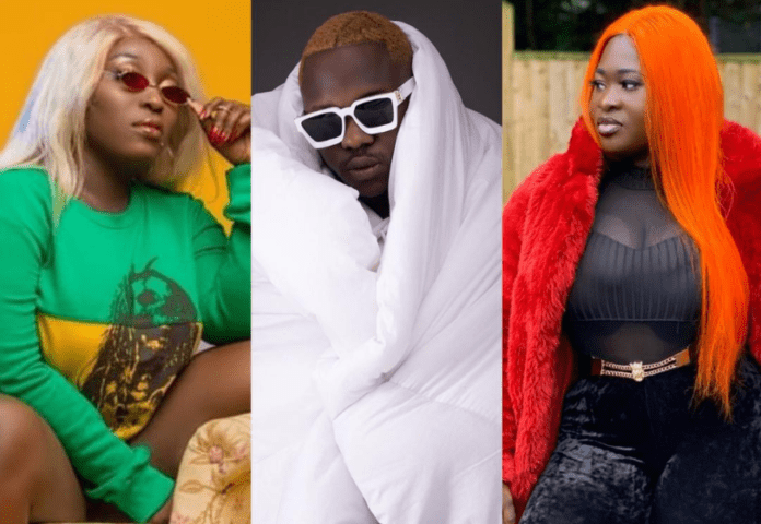 File Photo: L-R: Eno Barony, Medikal and Sista Afia File Photo: L-R: Eno Barony, Medikal and Sista Afia