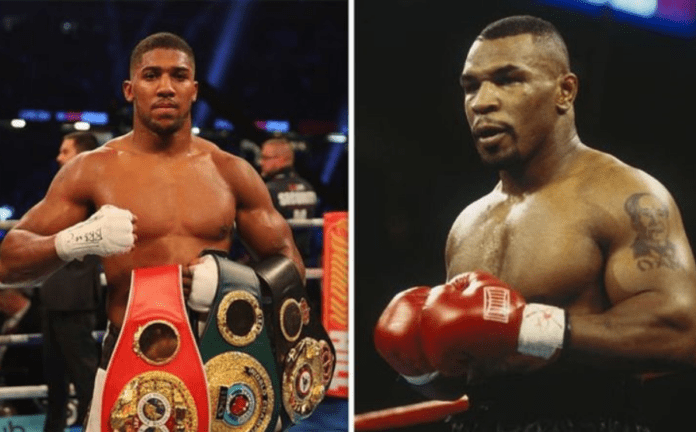 File Photo: Boxers Anthony Joshua and young Mike Tyson File Photo: Boxers Anthony Joshua and young Mike Tyson