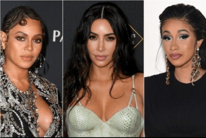 Beyoncé, Kim Kardashian West and Cardi B (Getty Images) Beyoncé, Kim Kardashian West and Cardi B (Getty Images)
