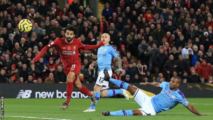 Mohamed Salah scored in Liverpool's 3-1 win over Manchester City when the sides last met in the Premier League in November Mohamed Salah scored in Liverpool's 3-1 win over Manchester City when the sides last met in the Premier League in November