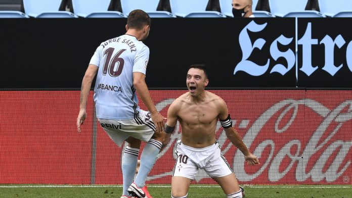 Iago Aspas of RC Celta Vigo celebrates scoring the second goal during the Liga match between RC Celta de Vigo and FC Barcelona at Abanca-BalaĆdos on June 27, 2020 in Vigo, Spain. Image credit: Getty Images Iago Aspas of RC Celta Vigo celebrates scoring the second goal during the Liga match between RC Celta de Vigo and FC Barcelona at Abanca-BalaĆdos on June 27, 2020 in Vigo, Spain. Image credit: Getty Images
