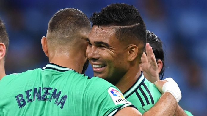Real Madrid's Casemiro celebrates scoring against Espanyol. Image credit: Getty Images Real Madrid's Casemiro celebrates scoring against Espanyol. Image credit: Getty Images