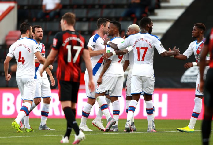 Jordan Ayew celebrates with his Palace teammates Jordan Ayew celebrates with his Palace teammates