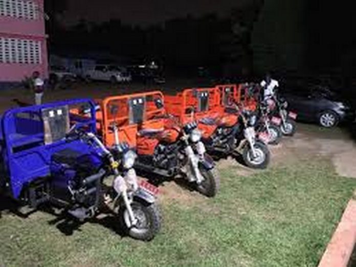 Mike Oquaye Jnr donates motor tricycles Mike Oquaye Jnr donates motor tricycles