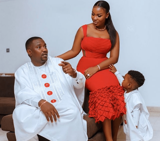 From Left: John Dumelo, his wife, Miss Gee and son, John Dumelo Jnr From Left: John Dumelo, his wife, Miss Gee and son, John Dumelo Jnr