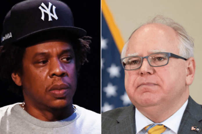 Jay-Z and Gov. Tim Walz Jay-Z and Gov. Tim Walz