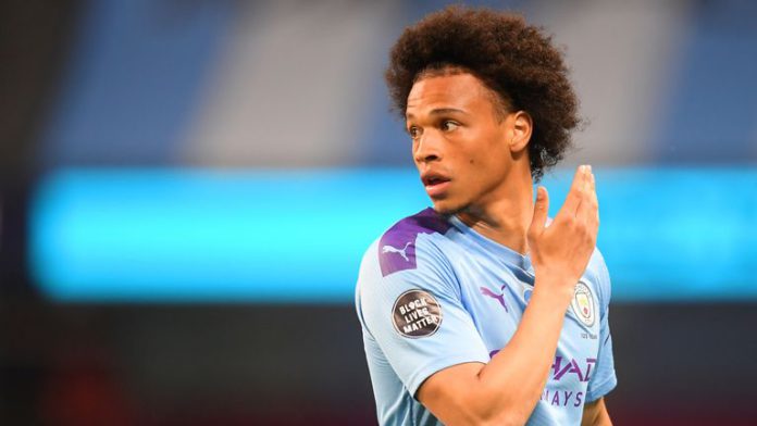 Leroy Sane of Manchester City looks on while showing the Black Lives Matter movement logo on his shirt sleeve during the Premier League match between Manchester City and Burnley FC at Etihad Stadium on June 22, 2020 in Manchester, England Image credit: Getty Images Leroy Sane of Manchester City looks on while showing the Black Lives Matter movement logo on his shirt sleeve during the Premier League match between Manchester City and Burnley FC at Etihad Stadium on June 22, 2020 in Manchester, England Image credit: Getty Images