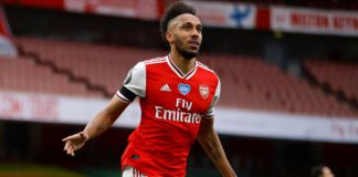 Pierre-Emerick Aubameyang celebrates scoring against Norwich. Image credit: Getty Images