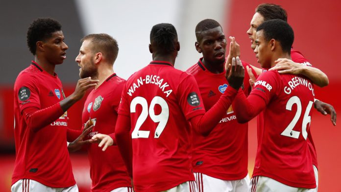 Mason Greenwood of Manchester United celebrates with teammates after scoring his team's first goal during the Premier League match between Manchester United and AFC Bournemouth at Old Trafford Image credit: Getty Images Mason Greenwood of Manchester United celebrates with teammates after scoring his team's first goal during the Premier League match between Manchester United and AFC Bournemouth at Old Trafford Image credit: Getty Images