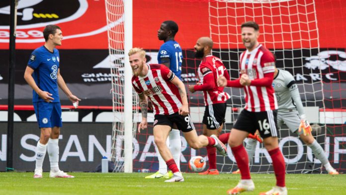 Sheffield United's Oliver McBurnie celebrates scoring his side's second goal during the Premier League match between Sheffield United and Chelsea FC at Bramall Lane on July 11, 2020 in Sheffield, United Kingdom. Image credit: Getty Images Sheffield United's Oliver McBurnie celebrates scoring his side's second goal during the Premier League match between Sheffield United and Chelsea FC at Bramall Lane on July 11, 2020 in Sheffield, United Kingdom. Image credit: Getty Images