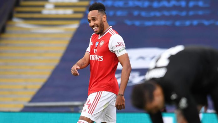 Pierre-Emerick Aubameyang celebrates scoring for Arsenal against Manchester City. Image credit: Getty Images Pierre-Emerick Aubameyang celebrates scoring for Arsenal against Manchester City. Image credit: Getty Images