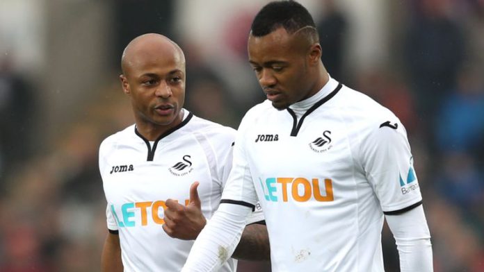 Andre and Jordan Ayew at Swansea City Andre and Jordan Ayew at Swansea City