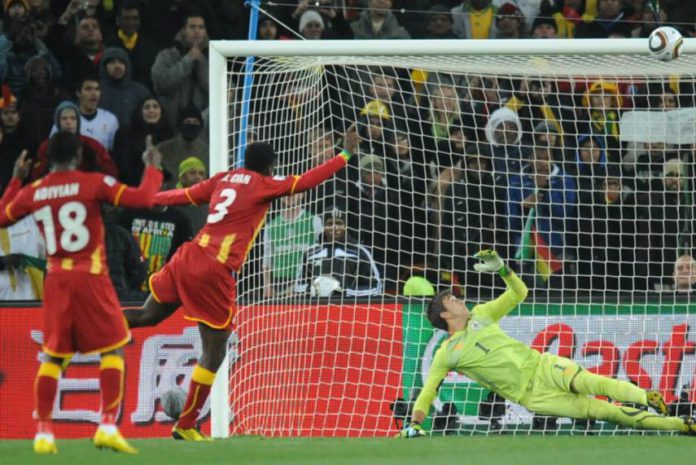 Gyan struck the post against Uruguay Gyan struck the post against Uruguay