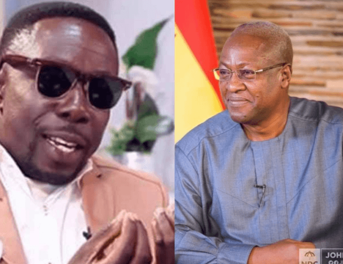 Mr Beautiful and former President John Dramani Mahama File photo: Actor Mr Beautiful and former President John Dramani Mahama