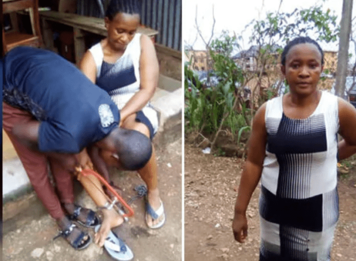 Neighbours said the suspect hit his daughter's head with the chain while she was trying to stop him from beating her mother. Photo credit: Nigerian Tribune Neighbours said the suspect hit his daughter's head with the chain while she was trying to stop him from beating her mother. Photo credit: Nigerian Tribune