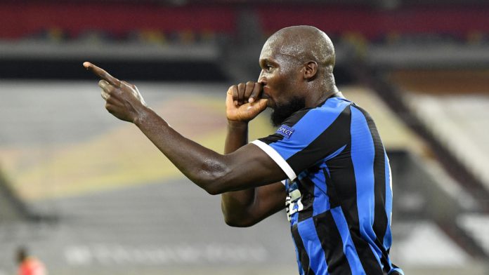 Romelu Lukaku of Inter Milan celebrates after scoring his sides second goal during the UEFA Europa League Quarter Final between FC Internazionale and Bayer 04 Leverkusen at Merkur Spiel-Arena on August 10, 2020 in Duesseldorf, Germany. Image credit: Getty Images Romelu Lukaku of Inter Milan celebrates after scoring his sides second goal during the UEFA Europa League Quarter Final between FC Internazionale and Bayer 04 Leverkusen at Merkur Spiel-Arena on August 10, 2020 in Duesseldorf, Germany. Image credit: Getty Images