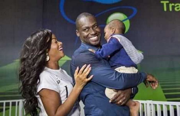 Chris Attoh, ex wife and son Chris Attoh, wife and son
