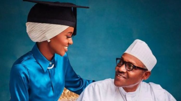 Buhari and daughter Buhari and daughter