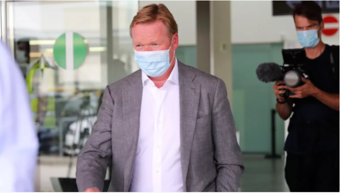 Ronald Koeman arriving at Barcelona airport for to sign as new FC Barcelona coach, in Barcelona, on August 18, 2020 Image credit: Getty Images Ronald Koeman arriving at Barcelona airport for to sign as new FC Barcelona coach, in Barcelona, on August 18, 2020 Image credit: Getty Images