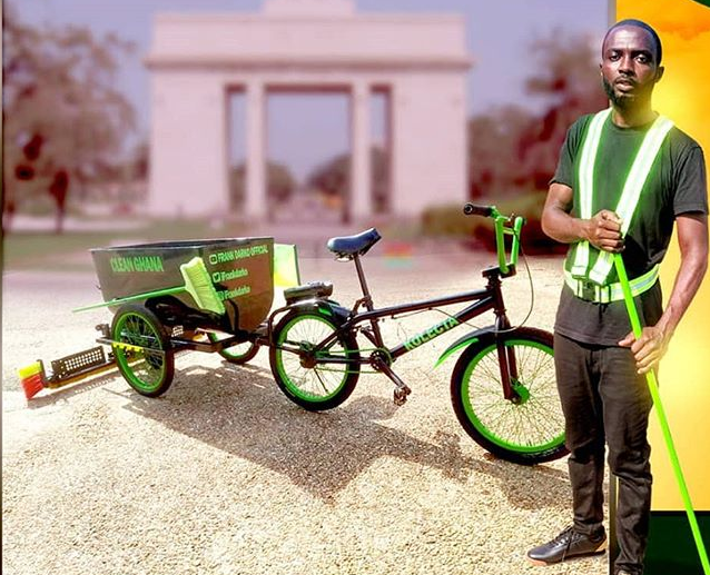 Ghanaian invents sweeping bike Ghanaian invents sweeping bike
