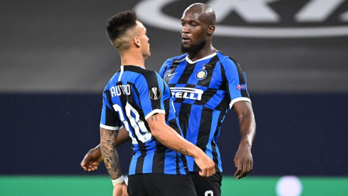 Romelu Lukaku of Inter Milan celebrates after scoring his sides first goal with Lautaro MartÃnez during the UEFA Europa League round of 16 single-leg match between FC Internazionale and Getafe CF at Arena AufSchalke on August 05, 2020 in Gelsenkirchen, Ge Image credit: Getty Images Romelu Lukaku of Inter Milan celebrates after scoring his sides first goal with Lautaro MartÃnez during the UEFA Europa League round of 16 single-leg match between FC Internazionale and Getafe CF at Arena AufSchalke on August 05, 2020 in Gelsenkirchen, Ge Image credit: Getty Images