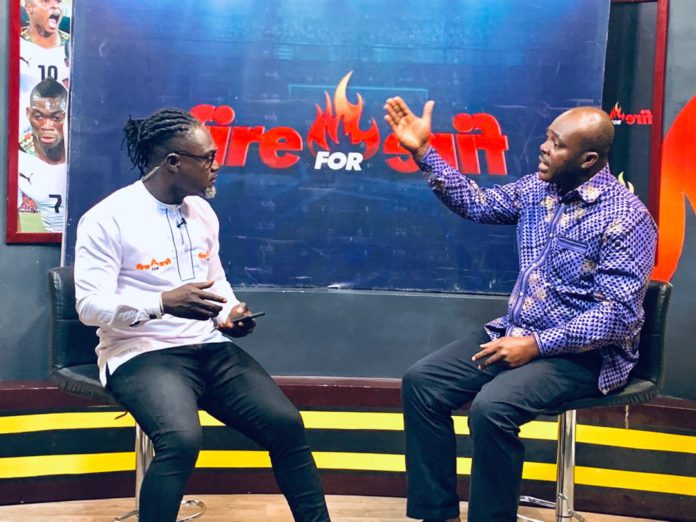 Isaac Asiamah Sports Minister with Adom TV's Countryman Songo