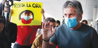 Jorge Messi, father and agent of Lionel Messi, arrives for a meeting with Barcelona President Josep Maria Bartomeu in Barcelona on Wednesday. Reuters