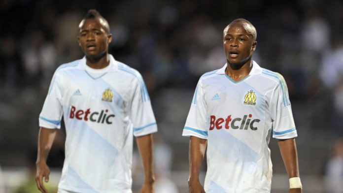 Jordan Ayew and Andre Ayew both played for Olympique Marseille before moving to England Jordan Ayew and Andre Ayew both played for Olympique Marseille before moving to England