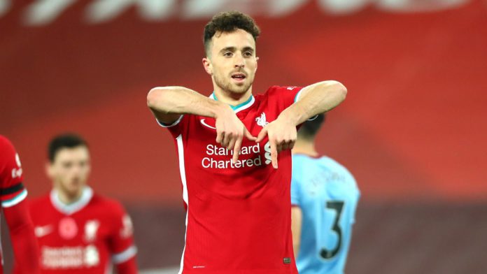 DIOGO JOTA OF LIVERPOOL CELEBRATES IMAGE CREDIT: GETTY IMAGES DIOGO JOTA OF LIVERPOOL CELEBRATES IMAGE CREDIT: GETTY IMAGES