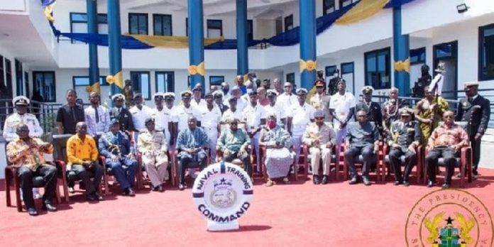 President Nana Addo Dankwa Akufo-Addo with officers of the Naval Training Command President Nana Addo Dankwa Akufo-Addo with officers of the Naval Training Command