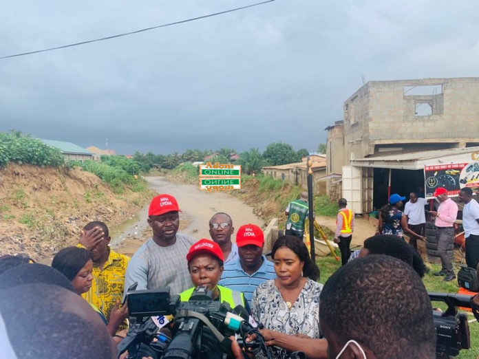 Lydia Alhassan starts construction of drainage system to end floods in her constituency Lydia Alhassan starts construction of drainage system to end floods in her constituency