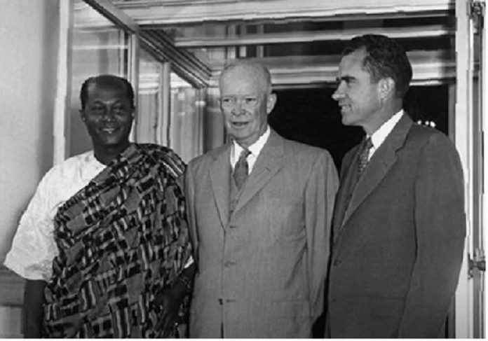 U.S. President Dwight Eisenhower apologized to Gbedemah (first from left) U.S. President Dwight Eisenhower apologized to Gbedemah (first from left)