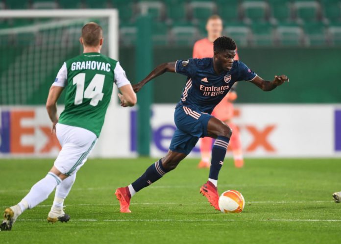 Thomas Partey in control Thomas Partey in control