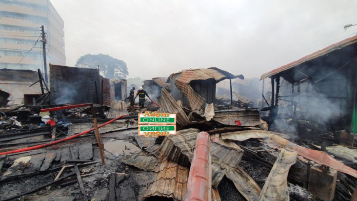Odawna market fire outbreak Odawna market fire outbreak