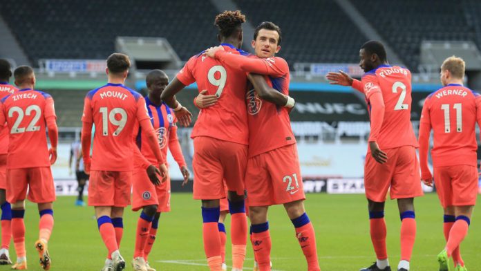 Chelsea's English striker Tammy Abraham (centre L) celebrates with Chelsea's English defender Ben Chilwell after scoring his team's second goal during the English Premier League football match between Newcastle United and Chelsea at St James' Park in Newc Image credit: Getty Images Chelsea's English striker Tammy Abraham (centre L) celebrates with Chelsea's English defender Ben Chilwell after scoring his team's second goal during the English Premier League football match between Newcastle United and Chelsea at St James' Park in Newc Image credit: Getty Images