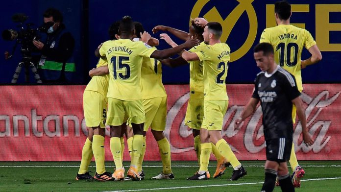 Villarreal's players celebrate after scoring a goal during the Spanish League football match between Villarreal and Real Madrid at La Ceramica stadium in Vila-real on November 21, 2020. Image credit: Getty Images Villarreal's players celebrate after scoring a goal during the Spanish League football match between Villarreal and Real Madrid at La Ceramica stadium in Vila-real on November 21, 2020. Image credit: Getty Images