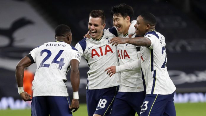 Tottenham Hotspur's Argentinian midfielder Giovani Lo Celso (2nd L) celebrates with teammates after scoring their second goal during the English Premier League football match between Tottenham Hotspur and Manchester City at Tottenham Hotspur Stadium Image credit: Getty Images Tottenham Hotspur's Argentinian midfielder Giovani Lo Celso (2nd L) celebrates with teammates after scoring their second goal during the English Premier League football match between Tottenham Hotspur and Manchester City at Tottenham Hotspur Stadium Image credit: Getty Images