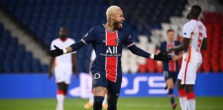 Paris Saint-Germain's Brazilian forward Neymar celebrates Image credit: Getty Images