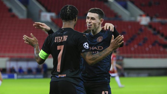 Phil Foden of Manchester City celebrates his goal with Raheem Sterling of Manchester City Image credit: Getty Images Phil Foden of Manchester City celebrates his goal with Raheem Sterling of Manchester City Image credit: Getty Images