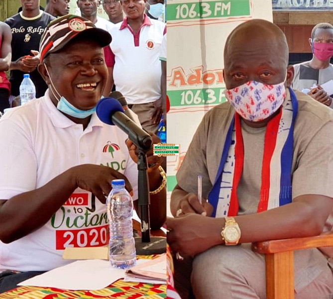 MP for Upper West Akim Constituency, Derek Assifo Bekoe and NPP Parliamentary Candidate, Frederick Adom Obeng MP for Upper West Akim Constituency, Derek Assifo Bekoe and NPP Parliamentary Candidate, Frederick Adom Obeng
