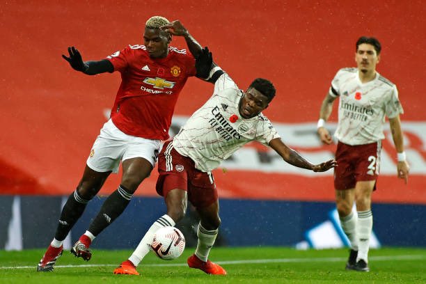Thomas Partey tackles Pogba Thomas Partey tackles Pogba