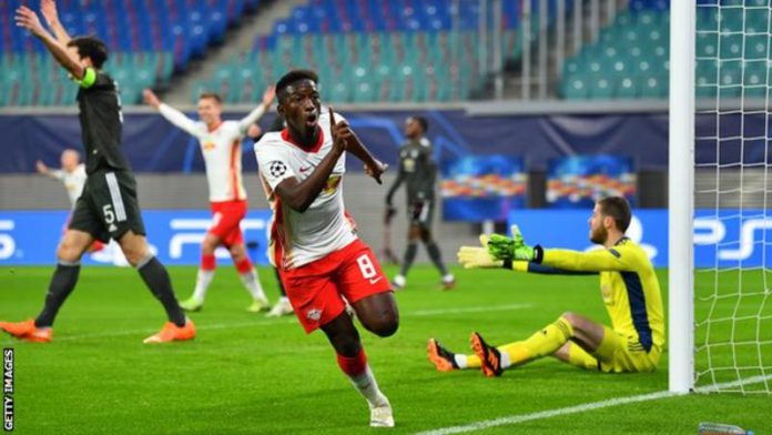 Only against Juventus in April 1999 (11 minutes) have Man Utd been 2-0 down earlier in a Champions League match than against RB Leipzig Only against Juventus in April 1999 (11 minutes) have Man Utd been 2-0 down earlier in a Champions League match than against RB Leipzig