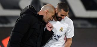 Karim Benzema (R) celebrates with Zinedine Zidane Image credit: Getty Images