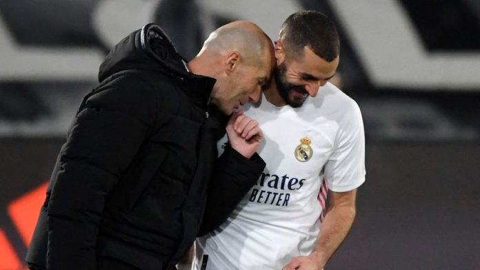Karim Benzema (R) celebrates with Zinedine Zidane Image credit: Getty Images Karim Benzema (R) celebrates with Zinedine Zidane Image credit: Getty Images