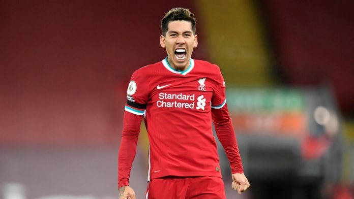 Liverpool's Brazilian midfielder Roberto Firmino celebrates scoring his team's second goal during the English Premier League football match between Liverpool and Tottenham Hotspur at Anfield in Liverpool, north west England on December 16, 2020. Image credit: Getty Images Liverpool's Brazilian midfielder Roberto Firmino celebrates scoring his team's second goal during the English Premier League football match between Liverpool and Tottenham Hotspur at Anfield in Liverpool, north west England on December 16, 2020. Image credit: Getty Images
