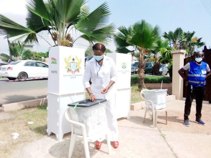 PPP Presidential Candidate, Brigitte Dzogbenuku, votes PPP Presidential Candidate, Brigitte Dzogbenuku, votes